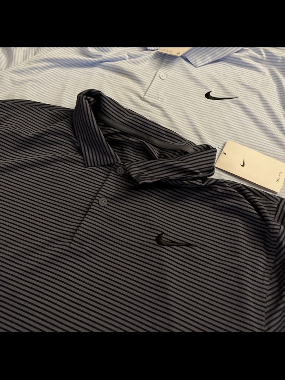 3 Men’s XXL Striped Golf Polos - embroidered